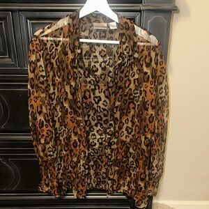 Chico's Animal Print Sheer Top